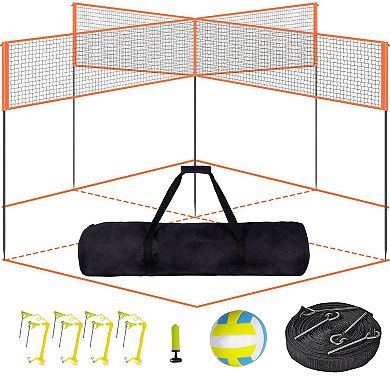 Backyard Volleyball Net with PE Netting, 420D Oxford Cloth, and Adjustable Height