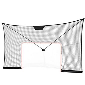 Hockey Practice Net with Thickened Mesh, Stabilizing Sandbags, and Quick Setup