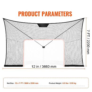 Hockey Practice Net with Thickened Mesh, Stabilizing Sandbags, and Quick Setup