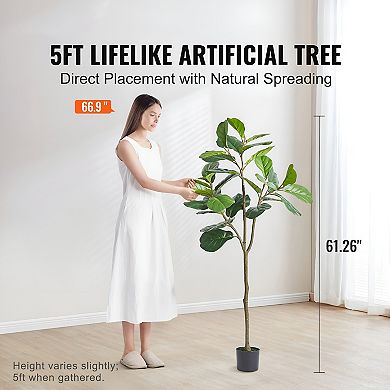 Artificial Floor Plant with Adjustable Branches for Indoor Home Decor