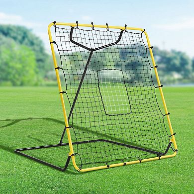 4 ft x 4.5 ft Baseball Rebound Net with Adjustable Angles and Steel Frame
