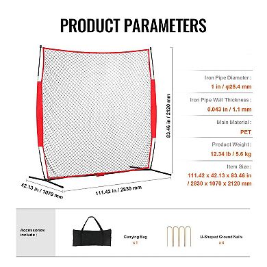 Multi-Sport Barrier Net 7×7 ft for Baseball, Softball, Soccer and Basketball