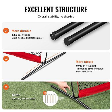 Multi-Sport Barrier Net 7×7 ft for Baseball, Softball, Soccer and Basketball