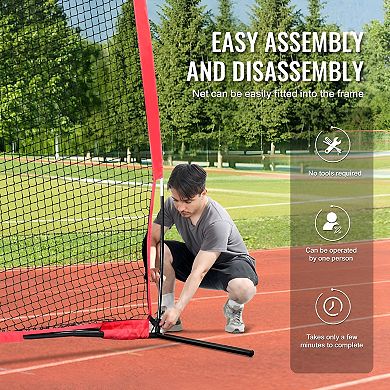 Multi-Sport Practice Net 16×10 ft for Baseball, Softball, Soccer and Basketball