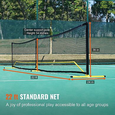 22 FT Portable Pickleball Net System with Center Support and Easy Setup