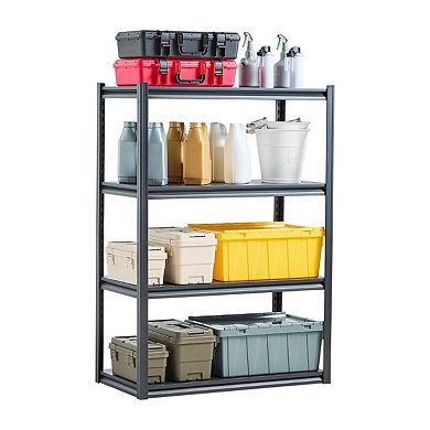 Heavy-Duty Steel Storage Rack with Adjustable Shelves for Garage or Workshop