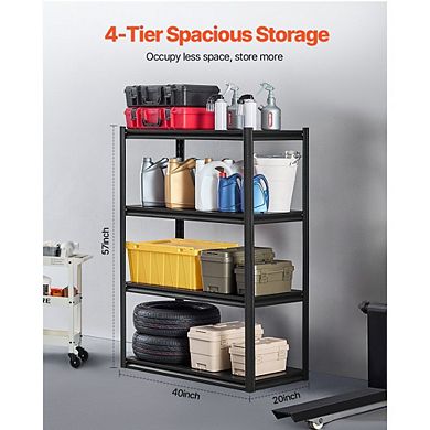 Heavy-Duty Steel Storage Rack with Adjustable Shelves for Garage or Workshop