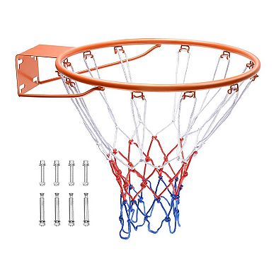 18" Basketball Rim with Nylon Net for Practice, Drills, and Recreational Play