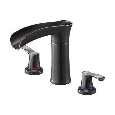 Roman Tub Faucet with Dual Handles and Handheld Shower - Bronze