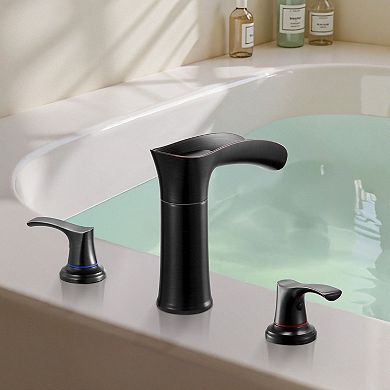 Roman Tub Faucet with Dual Handles and Handheld Shower - Bronze