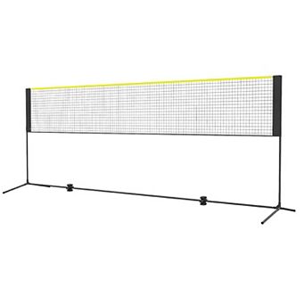14 ft Adjustable Badminton Net Set with Ground Stakes and Carry Bag