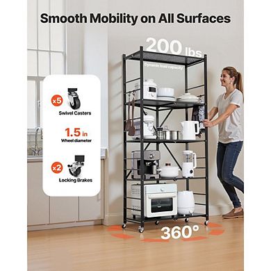 Heavy-Duty Mobile Shelving Unit for Pantry, Kitchen, or Event Space