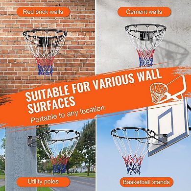 18" Basketball Hoop Rim for Driveways, Garages, and Home Training