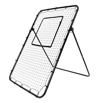 4 ft x 6 ft Baseball Rebound Net with High-Density PE Netting and Frame