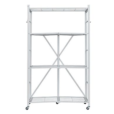 Heavy-Duty Rolling Shelf with Tool-Free Setup and J-Hooks for Organization