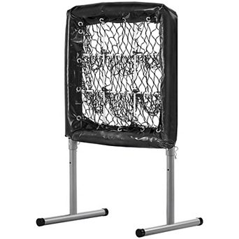 Portable Baseball Softball Rebound Net with Steel Base and Foam Wrapping