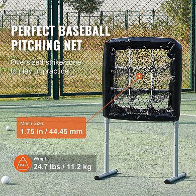 Portable Baseball Softball Rebound Net with Steel Base and Foam Wrapping