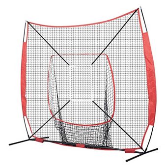 Baseball Softball Practice Net Kit with Tee Stand and Square Target Frames