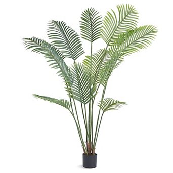 Artificial Palm Plant 6ft with Green Leaves for Indoor Home or Workspace Decor