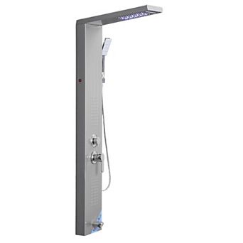 5-in-1 Stainless Steel Shower Panel with Adjustable Jets, Handheld, and Ambient LED Lights