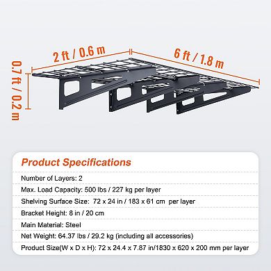 Heavy-Duty Steel Wall Rack for Hand Tools, Power Tools, and Accessories