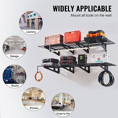 Heavy-Duty Steel Wall Rack for Hand Tools, Power Tools, and Accessories
