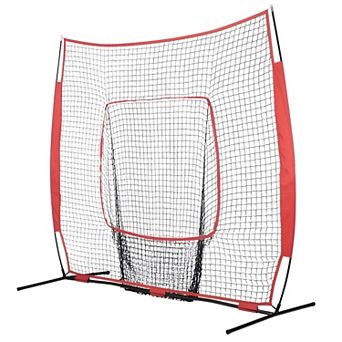 Baseball Softball Practice Net with Fiberglass Frame and Ground Stakes