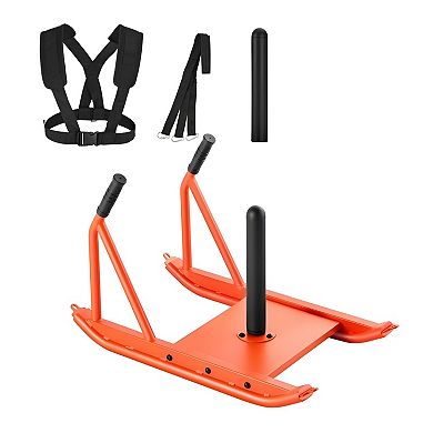 Weight Sled for Strength Training with Handle, Fits 1/2in Plates, Steel Fitness Sled