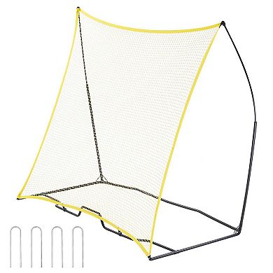 7x7 FT Portable Soccer Rebounder Net with Iron Frame and Carry Bag