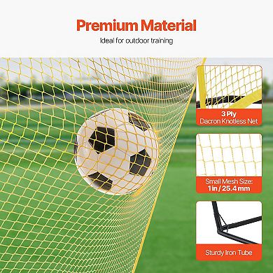 7x7 FT Portable Soccer Rebounder Net with Iron Frame and Carry Bag