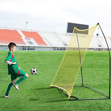 7x7 FT Portable Soccer Rebounder Net with Iron Frame and Carry Bag