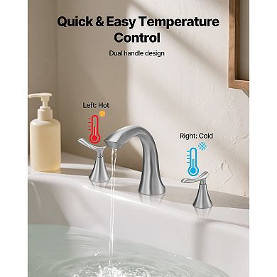 Tub Faucet with Leak-Resistant Valve and Smooth Temperature Control - Silver