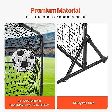 6 x 4 FT Portable Soccer Rebounder Net with Iron Frame and Carry Bag
