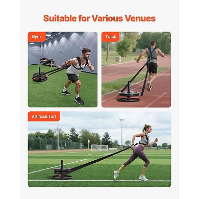 Pull Sled with Dual Hooks and Adjustable Harness for Full-Body Training