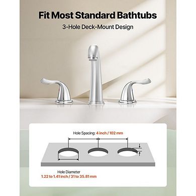 Roman Bathtub Faucet with Dual Handles for Precise Temperature Control