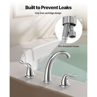 Roman Bathtub Faucet with Dual Handles for Precise Temperature Control