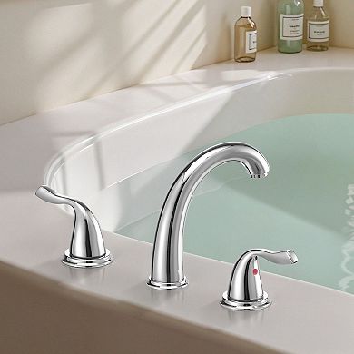 Roman Bathtub Faucet with Dual Handles for Precise Temperature Control