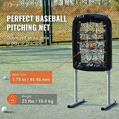 High-Impact Baseball Pitching Net with Adjustable Heights and Steel Base