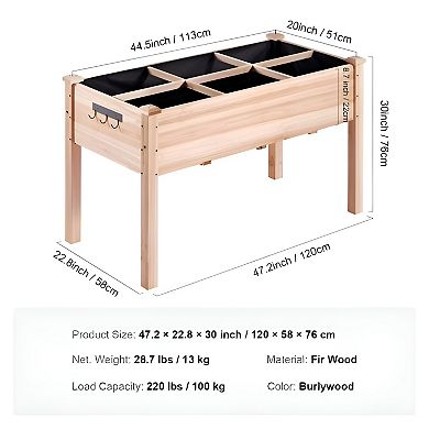 Elevated Wood Planter Box 30" High Raised Garden Bed for Vegetables and Herbs