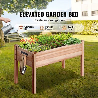 Elevated Wood Planter Box 30" High Raised Garden Bed for Vegetables and Herbs