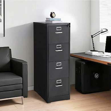 Lockable Office File Cabinet with Full-Extension Drawers and Rib Frame Design