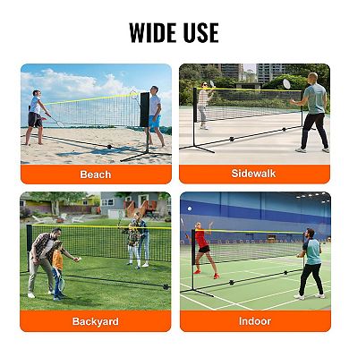 20 ft Outdoor Badminton Set with Adjustable Net, Rackets and Shuttlecocks