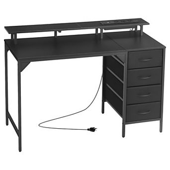 RGB Computer Desk 47" with Power Strip, Drawers, and Monitor Stand