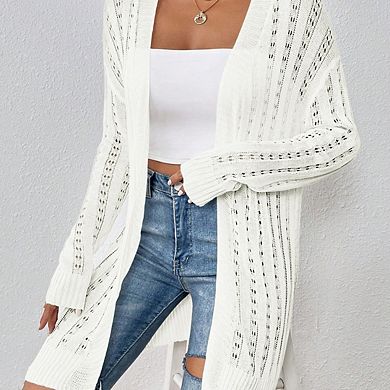 Womens Crochet Lightweight Cardigans Long Sleeve Open Front Boho Summer Cardigan Sweater Cover Up