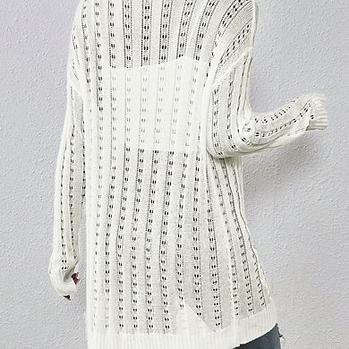 Womens Crochet Lightweight Cardigans Long Sleeve Open Front Boho Summer Cardigan Sweater Cover Up