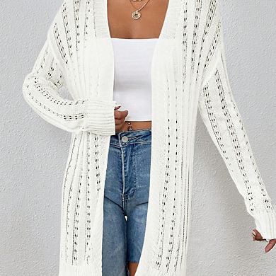 Womens Crochet Lightweight Cardigans Long Sleeve Open Front Boho Summer Cardigan Sweater Cover Up