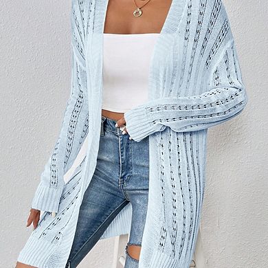 Womens Crochet Lightweight Cardigans Long Sleeve Open Front Boho Summer Cardigan Sweater Cover Up