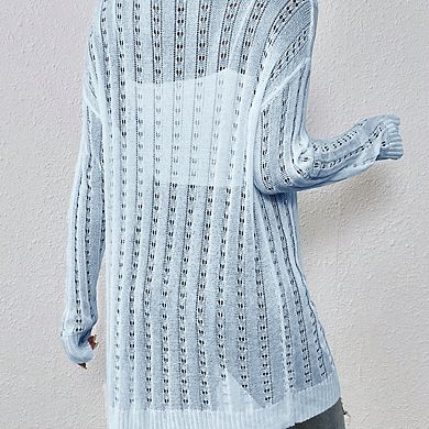 Womens Crochet Lightweight Cardigans Long Sleeve Open Front Boho Summer Cardigan Sweater Cover Up