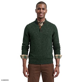 Men's IZOD Button Mock Neck Sweater