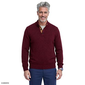Men's IZOD Button Mock Neck Sweater